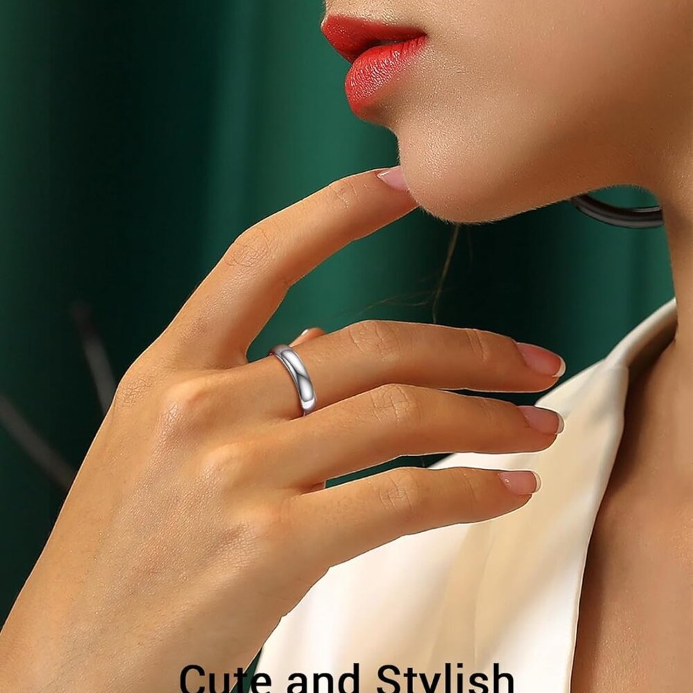 925 Sterling Silver Adjustable Stackable Ring For… - image 2